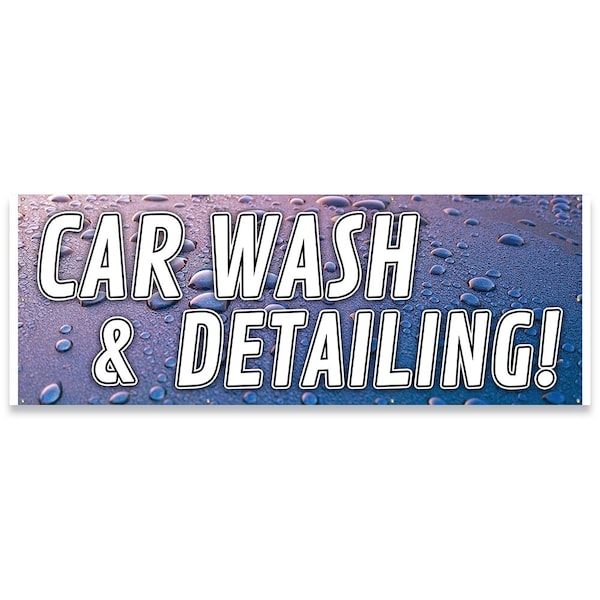 Car Wash & Detailing Banner Concession Stand Food Truck Single Sided